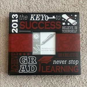 Graduation Memory Book with Red and Black Design